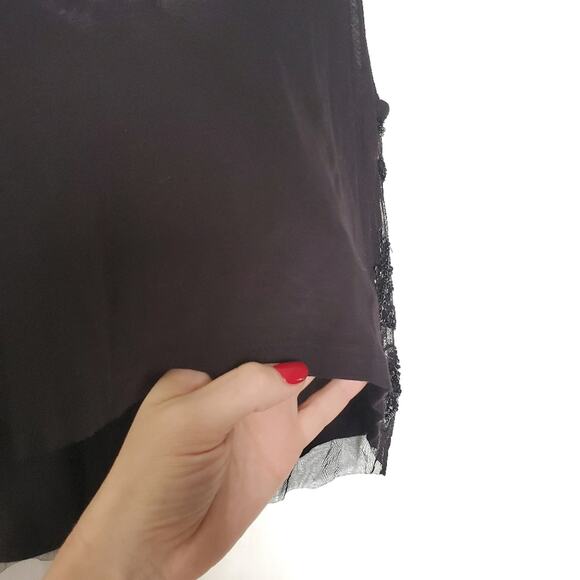 Forever 21 | Beaded Crop Lace Trim Semi-Sheer Top - Picture 4 of 5